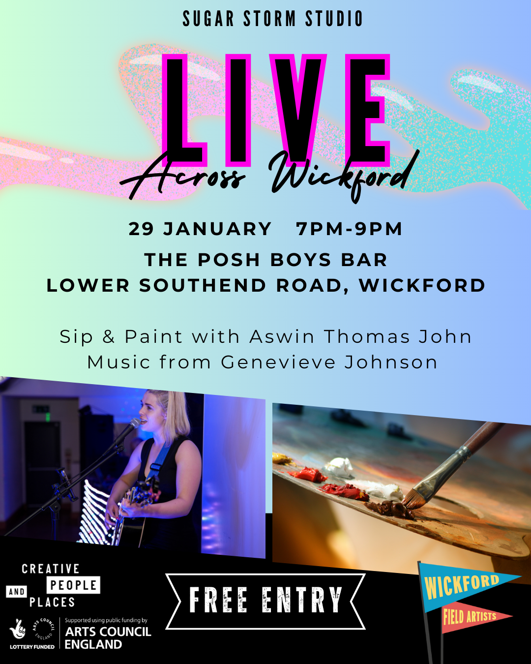 🎨 Live Across Wickford: Sip & Paint at The Posh Boys Bar! 🎶